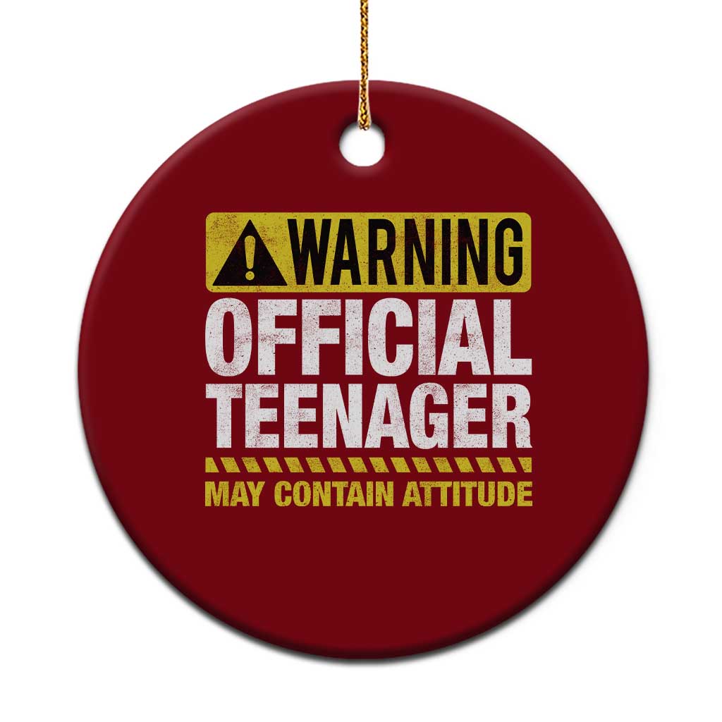13th Birthday Ceramic Ornament Warning Official Teenager May Contain Attitude Funny 13 Years Old TS11 1pc Red Print Your Wear