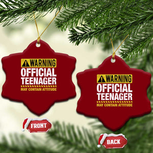 13th Birthday Ceramic Ornament Warning Official Teenager May Contain Attitude Funny 13 Years Old TS11 Print Your Wear