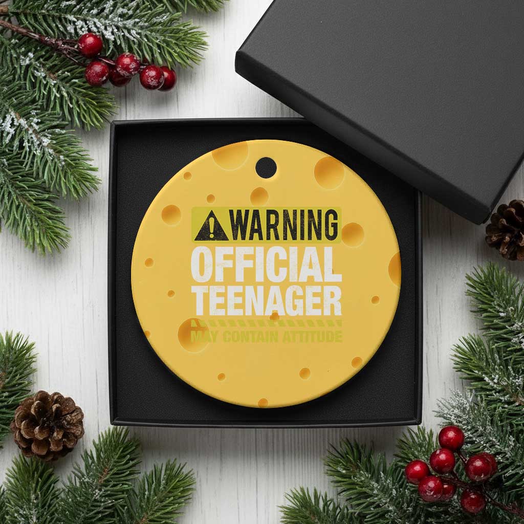 13th Birthday Ceramic Ornament Warning Official Teenager May Contain Attitude Funny 13 Years Old TS11 1pc Yellow Cheese Print Your Wear