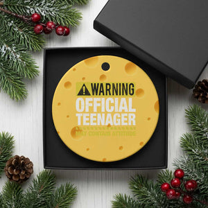 13th Birthday Ceramic Ornament Warning Official Teenager May Contain Attitude Funny 13 Years Old TS11 1pc Yellow Cheese Print Your Wear