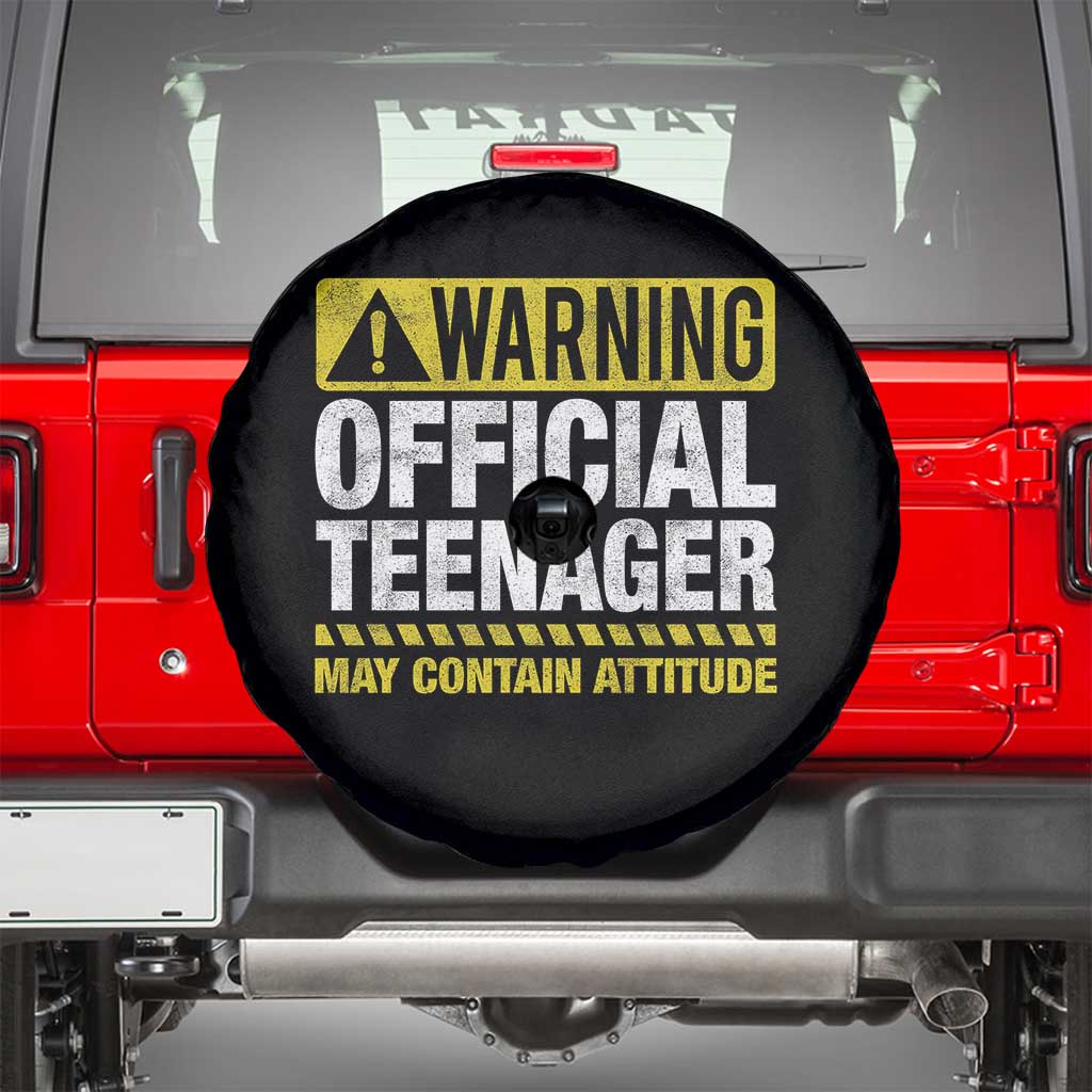 13th Birthday Spare Tire Cover Warning Official Teenager May Contain Attitude Funny 13 Years Old TS11 Black Print Your Wear