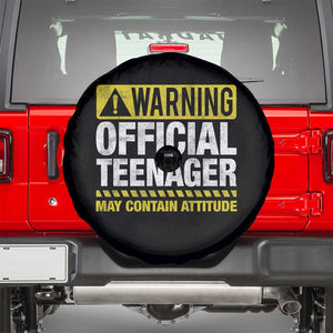 13th Birthday Spare Tire Cover Warning Official Teenager May Contain Attitude Funny 13 Years Old TS11 Black Print Your Wear