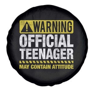13th Birthday Spare Tire Cover Warning Official Teenager May Contain Attitude Funny 13 Years Old TS11 Print Your Wear
