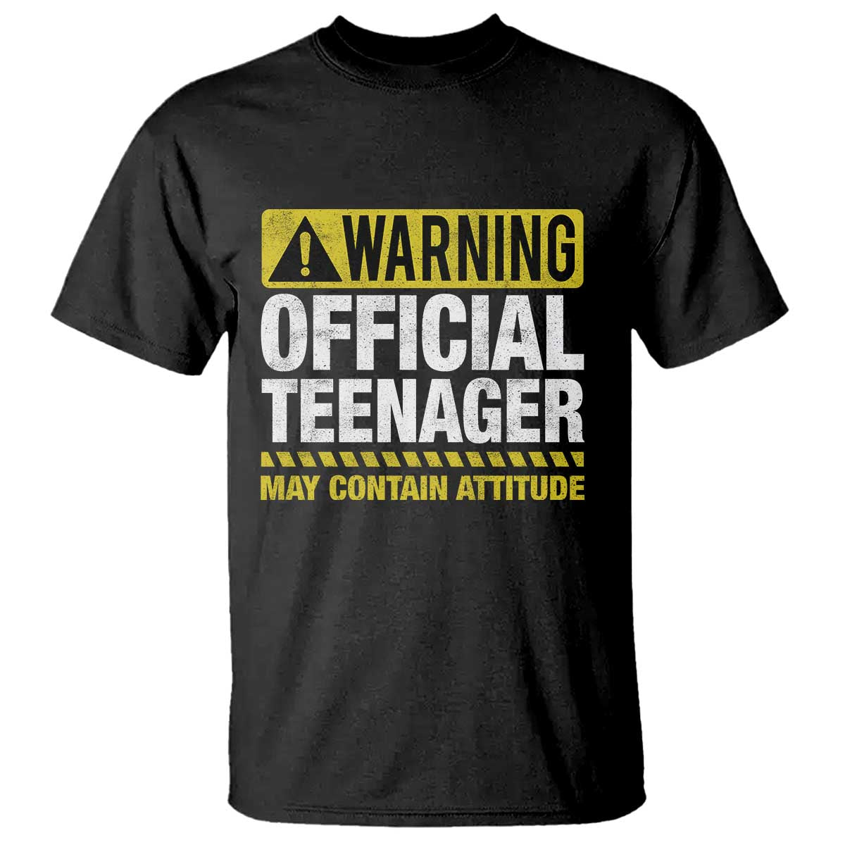 13th Birthday T Shirt Warning Official Teenager May Contain Attitude Funny 13 Years Old TS11 Black Print Your Wear