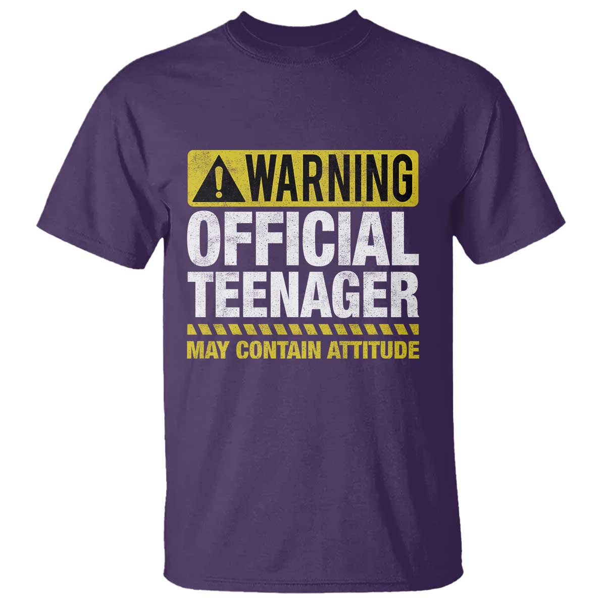 13th Birthday T Shirt Warning Official Teenager May Contain Attitude Funny 13 Years Old TS11 Purple Print Your Wear