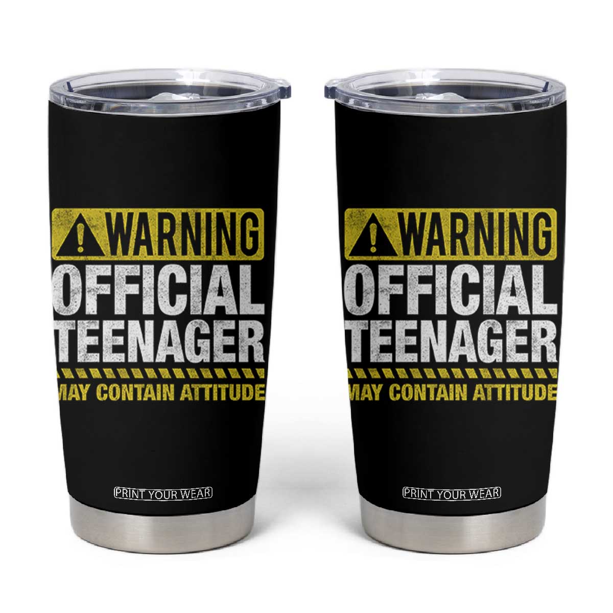 13th Birthday Tumbler Cup Warning Official Teenager May Contain Attitude Funny 13 Years Old TS11 Black Print Your Wear