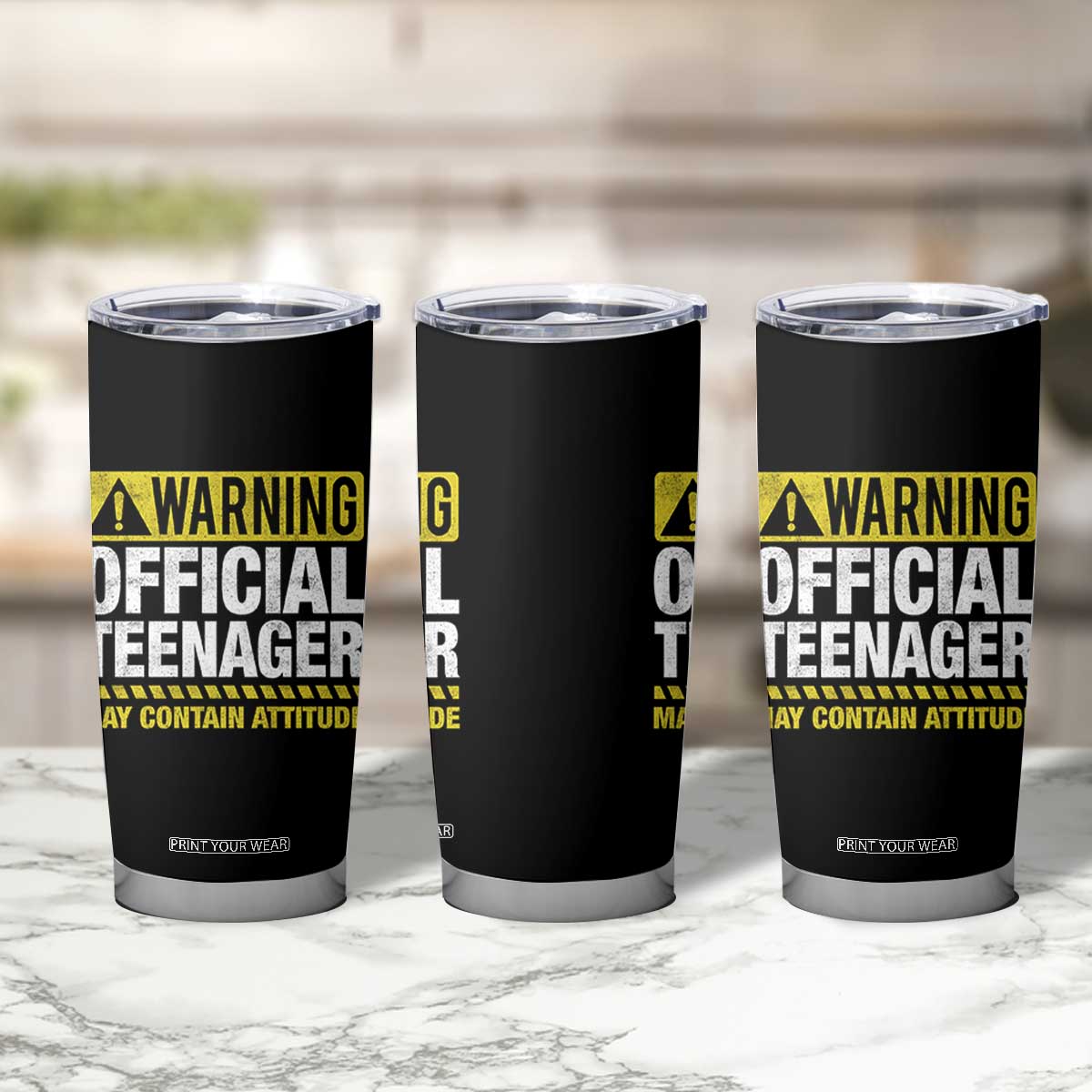 13th Birthday Tumbler Cup Warning Official Teenager May Contain Attitude Funny 13 Years Old TS11 Print Your Wear
