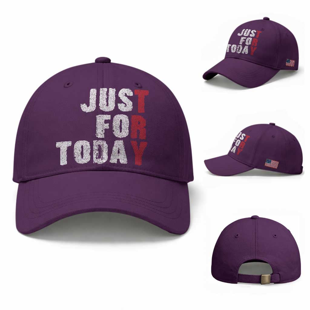 Just For Today Baseball Cap Sobriety Anniversary Sober AA NA Recovery TS11 Baseball Cap Universal Fit Purple Print Your Wear