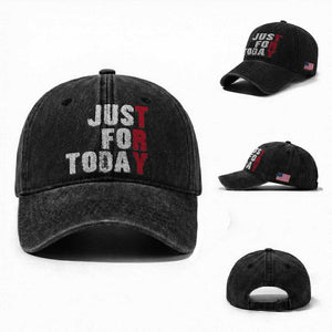 Just For Today Washed Cotton Baseball Cap Sobriety Anniversary Sober AA NA Recovery TS11 Washed Cap Universal Fit Black Print Your Wear