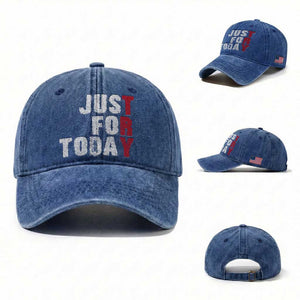 Just For Today Washed Cotton Baseball Cap Sobriety Anniversary Sober AA NA Recovery TS11 Washed Cap Universal Fit Royal Blue Print Your Wear