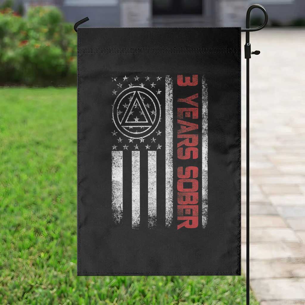 3 Years Sober Garden Flag 3 Years Sobriety Anniversary Vintage American Flag TS11 Print Your Wear
