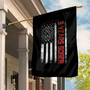 3 Years Sober Garden Flag 3 Years Sobriety Anniversary Vintage American Flag TS11 Print Your Wear