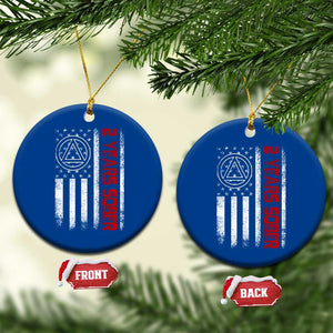 2 Years Sober Ceramic Ornament 2 Years Sobriety Anniversary Vintage American Flag TS11 1pc Blue Print Your Wear