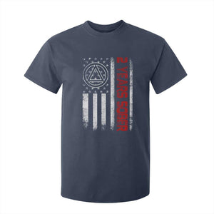 2 Years Sober T Shirt For Kid 2 Years Sobriety Anniversary Vintage American Flag TS11 Navy Print Your Wear