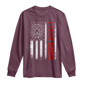 1 Year Sober Long Sleeve Shirt 1 Year Sobriety Anniversary Vintage American Flag TS11 Maroon Print Your Wear