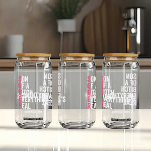 Sobriety Anniversary Glass Can Sober Son Of A Bitch Everythings Real Pink AA NA TS11 Print Your Wear