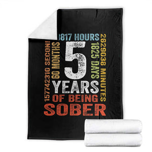 5 Years Of Being Sober Throw Blanket 5 Years Sobriety Anniversary Addiction Recovery TS11 Black Print Your Wear