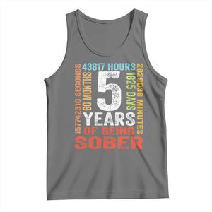 5 Years Of Being Sober Tank Top 5 Years Sobriety Anniversary Addiction Recovery TS11 Black Heather Print Your Wear