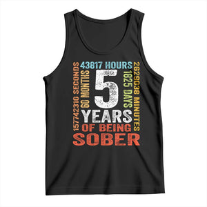 5 Years Of Being Sober Tank Top 5 Years Sobriety Anniversary Addiction Recovery TS11 Black Print Your Wear