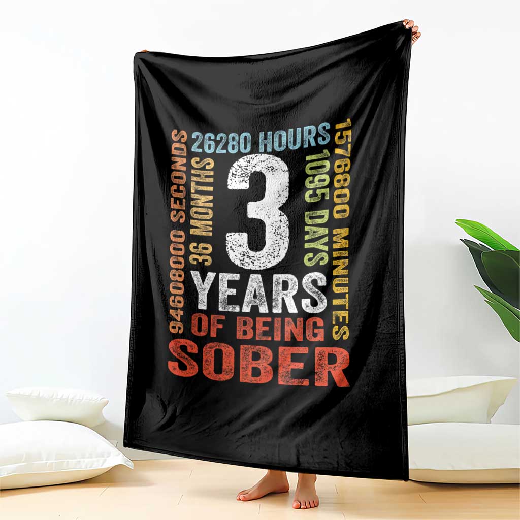 3 Years Of Being Sober Throw Blanket 3 Years Sobriety Anniversary Addiction Recovery TS11 Print Your Wear