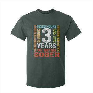3 Years Of Being Sober T Shirt For Kid 3 Years Sobriety Anniversary Addiction Recovery TS11 Dark Forest Green Print Your Wear