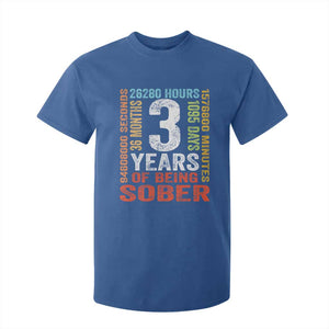 3 Years Of Being Sober T Shirt For Kid 3 Years Sobriety Anniversary Addiction Recovery TS11 Royal Blue Print Your Wear
