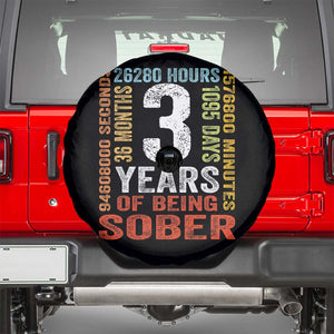 3 Years Of Being Sober Spare Tire Cover 3 Years Sobriety Anniversary Addiction Recovery TS11 Black Print Your Wear