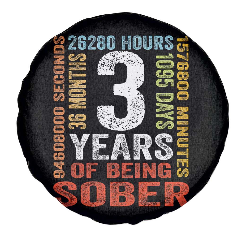 3 Years Of Being Sober Spare Tire Cover 3 Years Sobriety Anniversary Addiction Recovery TS11 Print Your Wear
