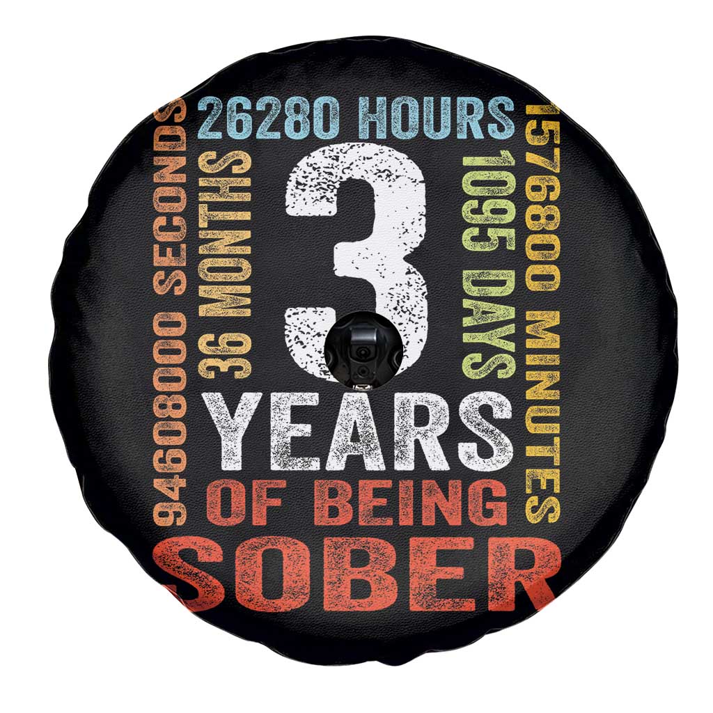 3 Years Of Being Sober Spare Tire Cover 3 Years Sobriety Anniversary Addiction Recovery TS11 Print Your Wear