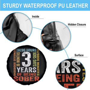 3 Years Of Being Sober Spare Tire Cover 3 Years Sobriety Anniversary Addiction Recovery TS11 Print Your Wear