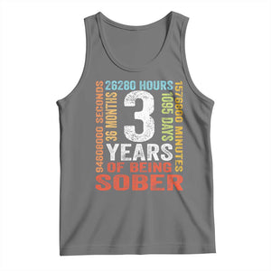 3 Years Of Being Sober Tank Top 3 Years Sobriety Anniversary Addiction Recovery TS11 Black Heather Print Your Wear