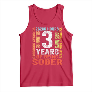 3 Years Of Being Sober Tank Top 3 Years Sobriety Anniversary Addiction Recovery TS11 Red Print Your Wear