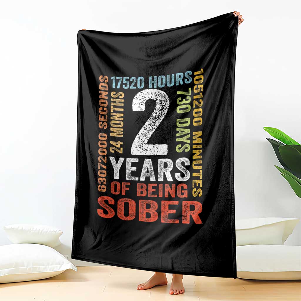 2 Years Of Being Sober Throw Blanket 2 Years Sobriety Anniversary Addiction Recovery TS11 Print Your Wear
