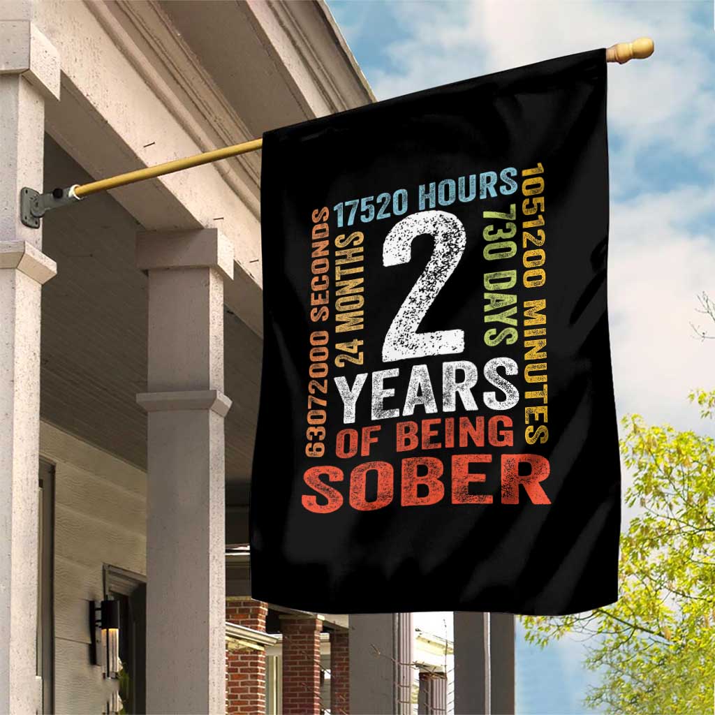 2 Years Of Being Sober Garden Flag 2 Years Sobriety Anniversary Addiction Recovery TS11 Print Your Wear