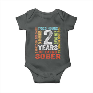 2 Years Of Being Sober Baby Onesie 2 Years Sobriety Anniversary Addiction Recovery TS11 Dark Heather Print Your Wear