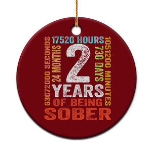 2 Years Of Being Sober Ceramic Ornament 2 Years Sobriety Anniversary Addiction Recovery TS11 1pc Red Print Your Wear