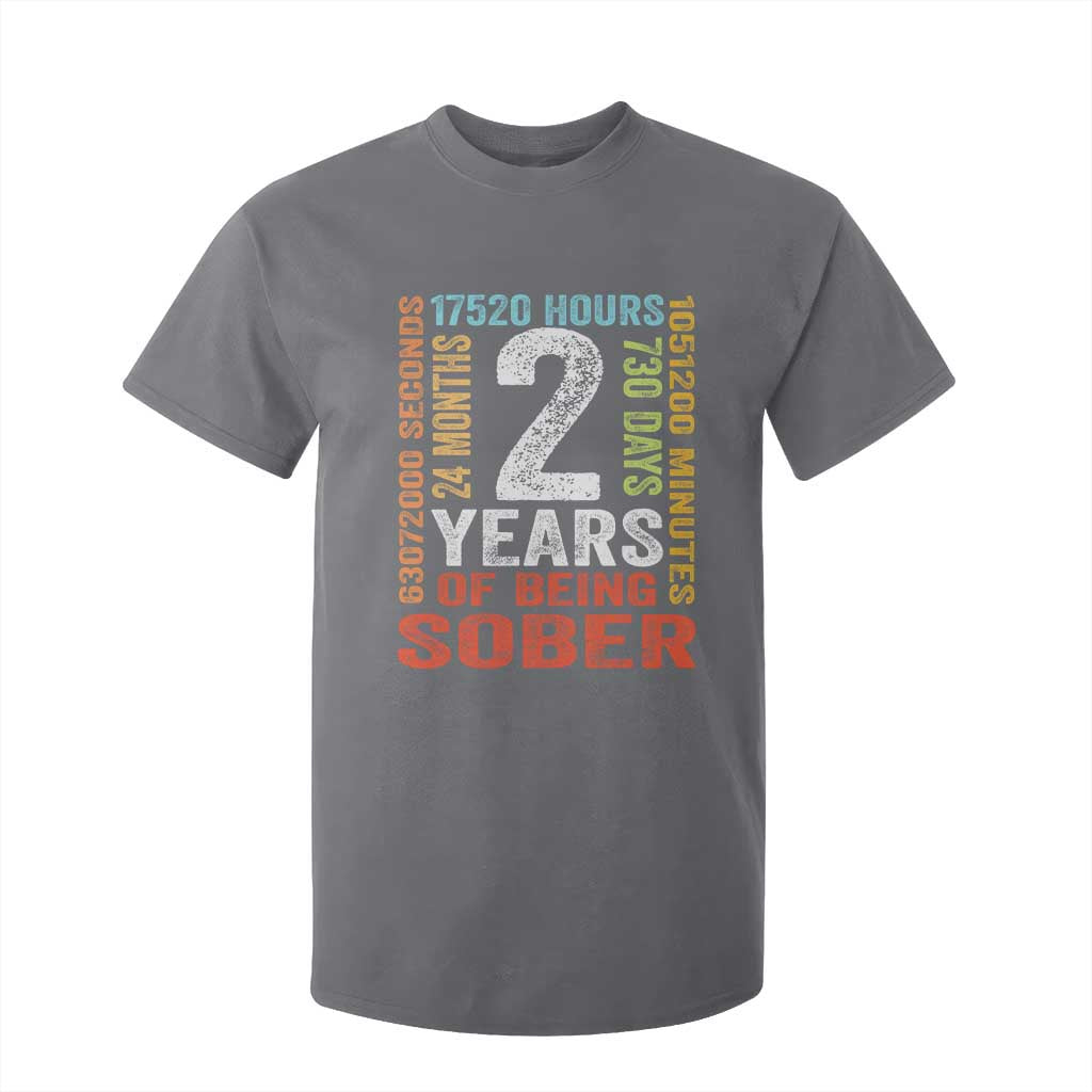 2 Years Of Being Sober T Shirt For Kid 2 Years Sobriety Anniversary Addiction Recovery TS11 Charcoal Print Your Wear