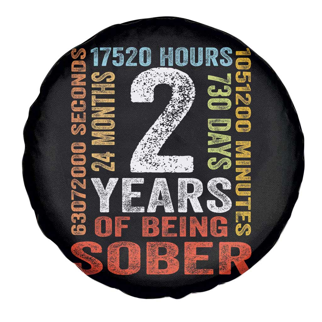 2 Years Of Being Sober Spare Tire Cover 2 Years Sobriety Anniversary Addiction Recovery TS11 Print Your Wear