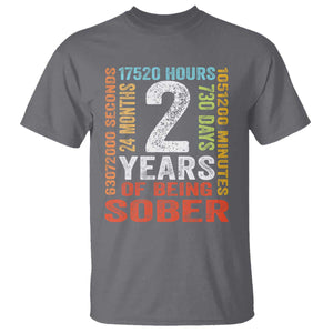 2 Years Of Being Sober T Shirt 2 Years Sobriety Anniversary Addiction Recovery TS11 Charcoal Print Your Wear