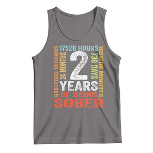 2 Years Of Being Sober Tank Top 2 Years Sobriety Anniversary Addiction Recovery TS11 Deep Heather Print Your Wear