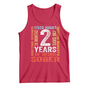 2 Years Of Being Sober Tank Top 2 Years Sobriety Anniversary Addiction Recovery TS11 Red Print Your Wear