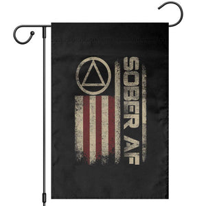 Sober AF Garden Flag Alcoholism Addiction Recovery Rehabilitation Vintage American Flag TS11 Black Print Your Wear