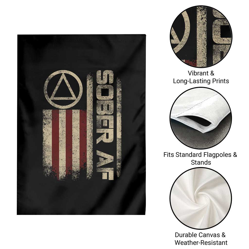 Sober AF Garden Flag Alcoholism Addiction Recovery Rehabilitation Vintage American Flag TS11 Print Your Wear