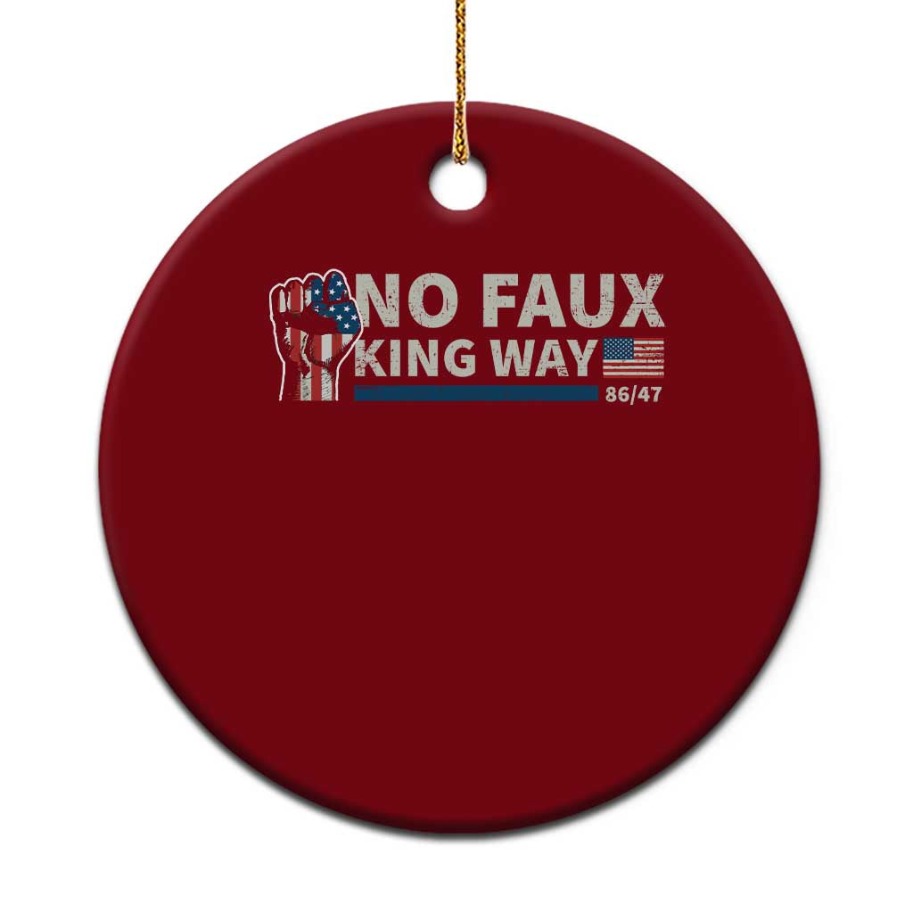 Funny No Faux King Way 8647 Ceramic Ornament Vintage American Flag TS11 1pc Red Print Your Wear