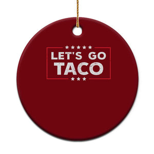 Funny Let's Go Taco Ceramic Ornament Vintage Star Stripes TS11 1pc Red Print Your Wear