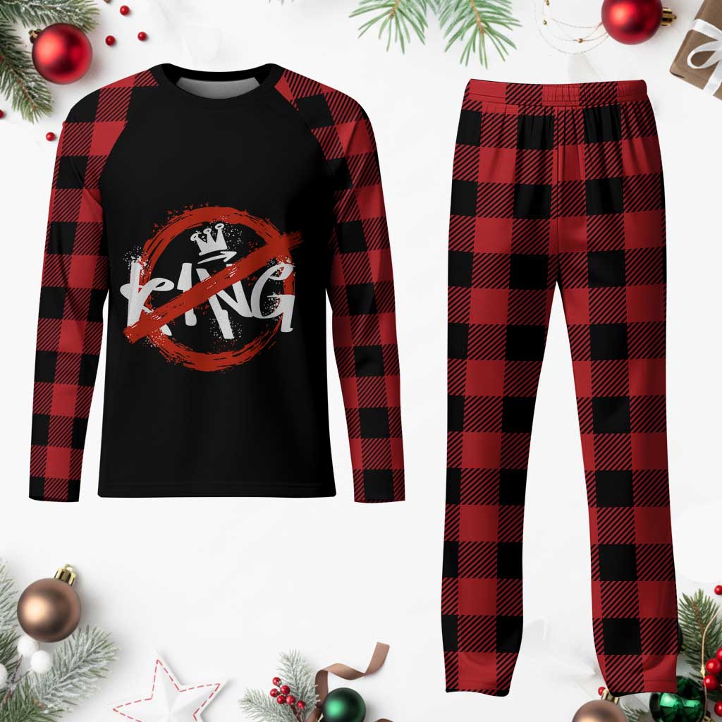 Funny No King Graffiti Style Crown Plaid Pajama Set TS11 Buffalo Plaid Print Your Wear