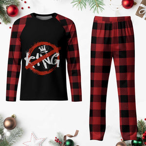 Funny No King Graffiti Style Crown Plaid Pajama Set TS11 Buffalo Plaid Print Your Wear