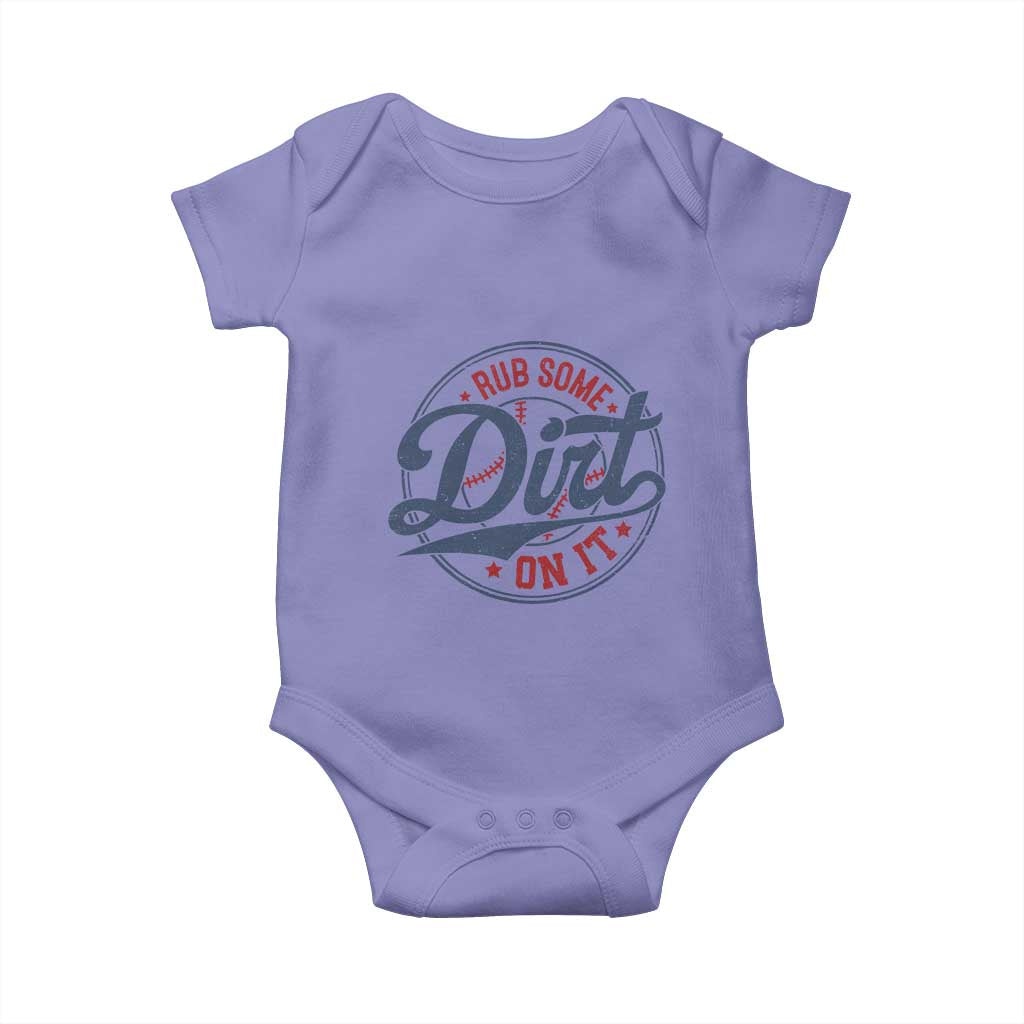 Funny Baseball Rub Some Dirt On It Baby Onesie Sports Coach TS11 Violet Print Your Wear