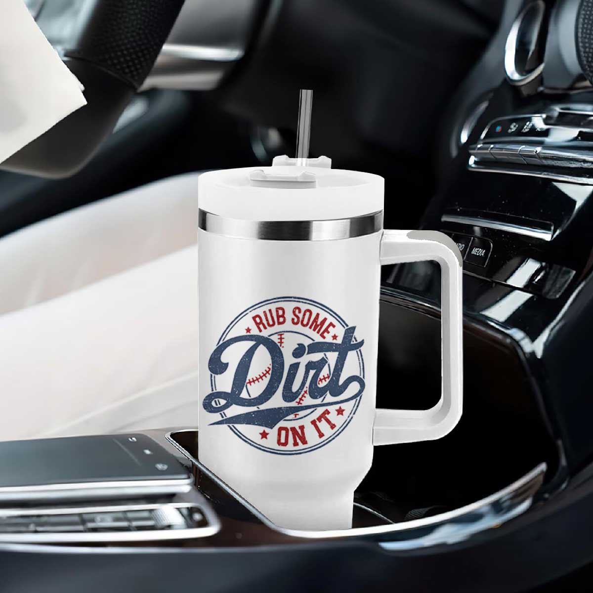Funny Baseball Rub Some Dirt On It Tumbler With Handle Sports Coach TS11 Print Your Wear