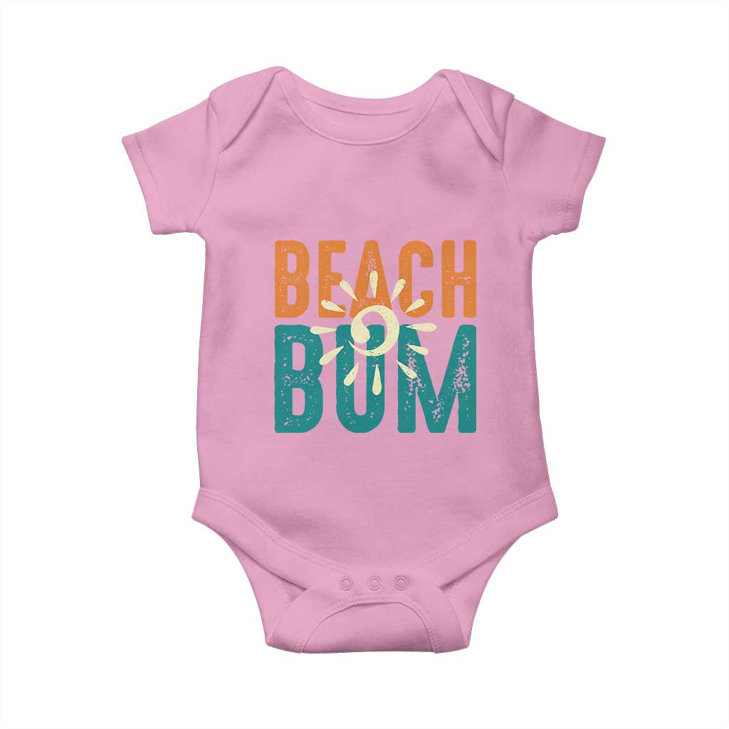 Funny Beach Bum Summer Vacation Baby Onesie Beach Life Sun Light TS11 Light Pink Print Your Wear